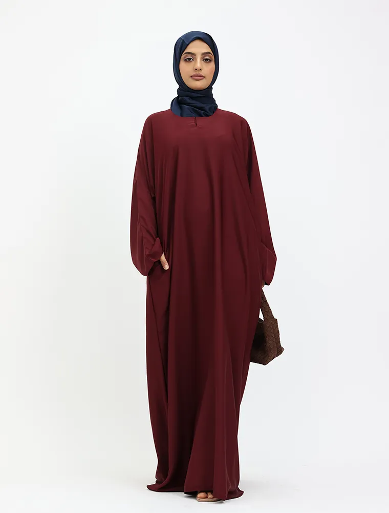 Maroon Basic Abaya